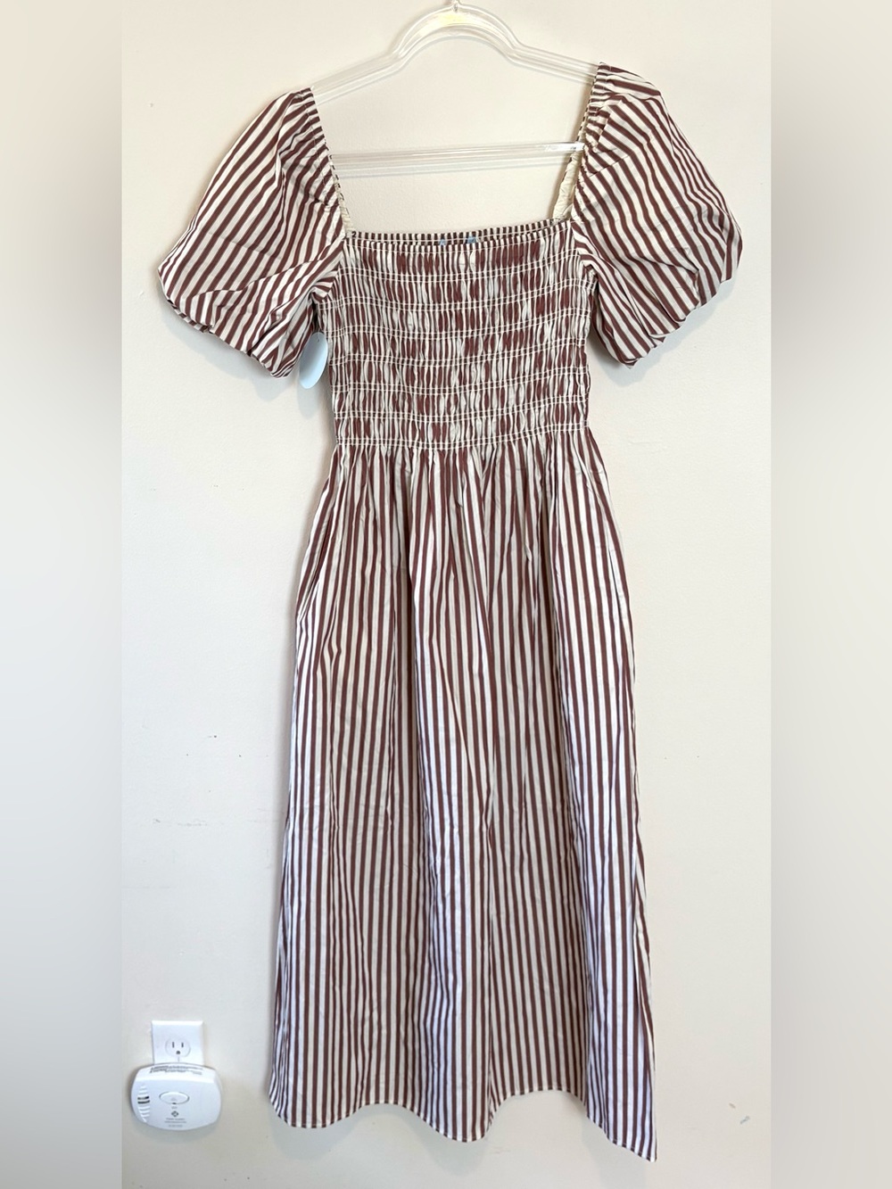 New Hill House Julia nap dress in rust stripe - Picture 6 of 11